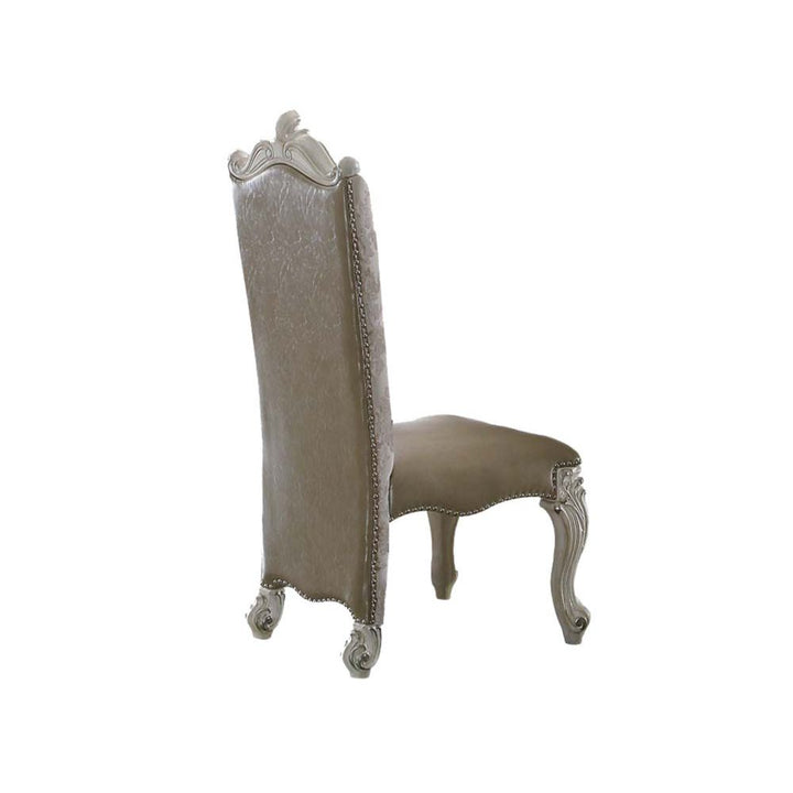 ACME Versailles PU/Fabric & Bone White Side Chair Model 61132 - MONAVILLA