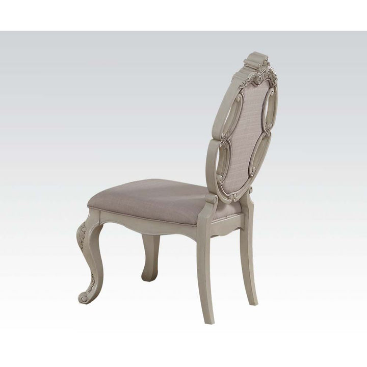 ACME Ragenardus Fabric & Antique White Side Chair Model 61282 - MONAVILLA