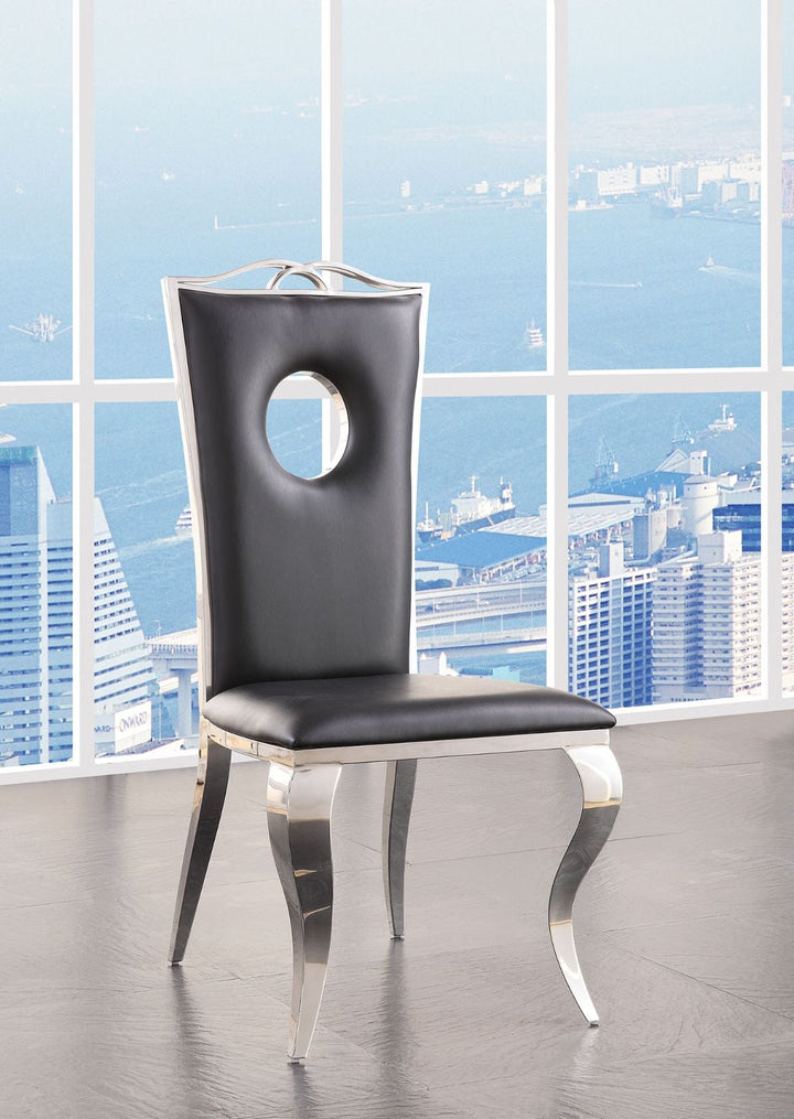 ACME Cyrene PU & Stainless Steel Side Chair Model 62078 - MONAVILLA