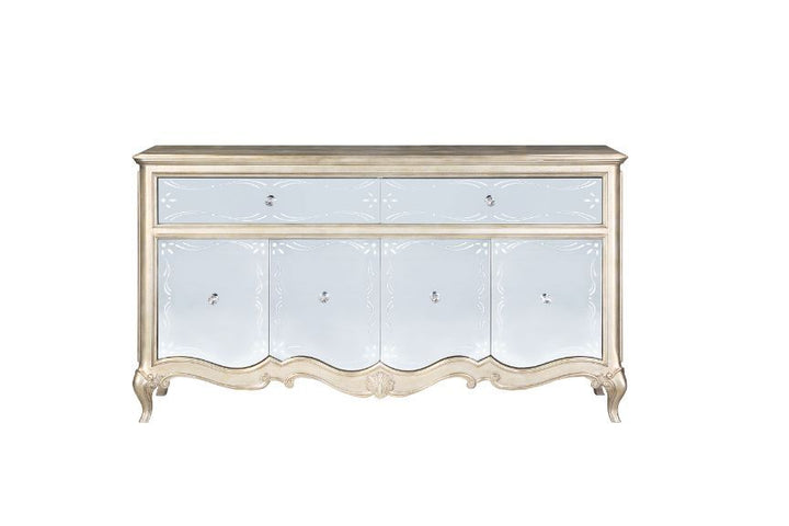 ACME Esteban Mirrored & Antique Champagne Finish Server Model 62206 - MONAVILLA