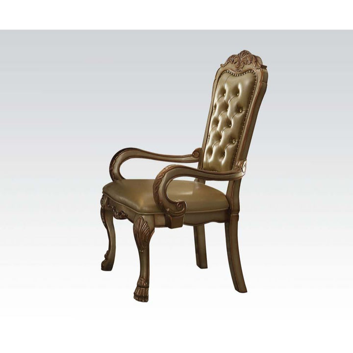 ACME Dresden Bone PU & Gold Patina Chair Model 63154 - MONAVILLA