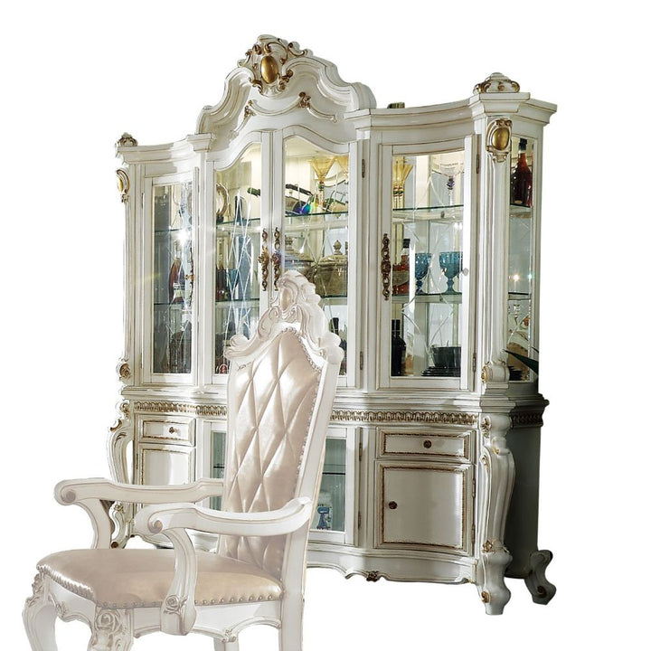 ACME Picardy Antique Pearl Hutch & Buffet Model 63464 - MONAVILLA