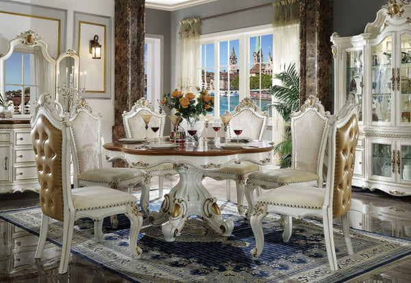 ACME Picardy Antique Pearl & Cherry Oak Dining Table Model 63470 - MONAVILLA