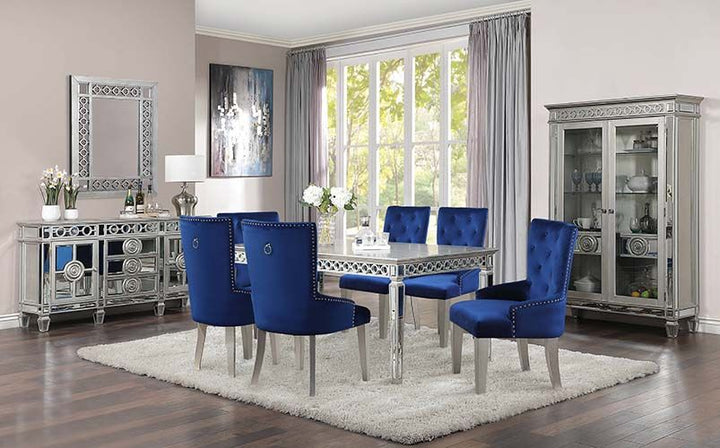 ACME Varian Mirrored & Antique Platinum Curio Model 66166 - MONAVILLA