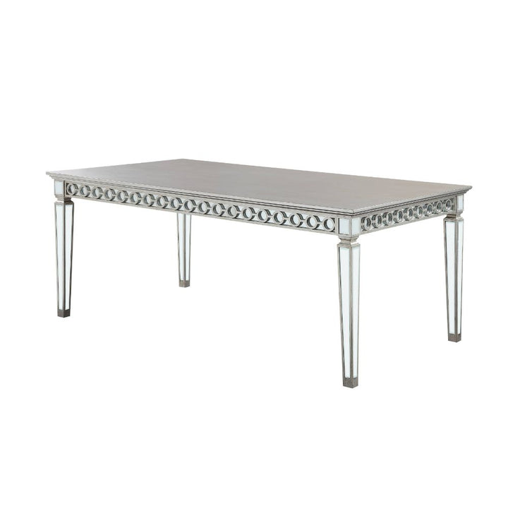 ACME Varian Mirrored & Antique Platinum Dining Table Model 66160 - MONAVILLA