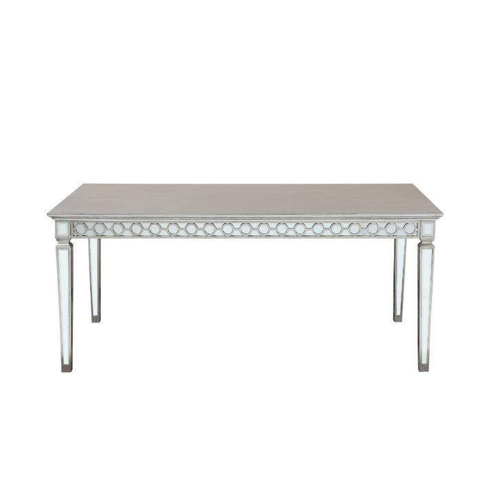 ACME Varian Mirrored & Antique Platinum Dining Table Model 66160 - MONAVILLA