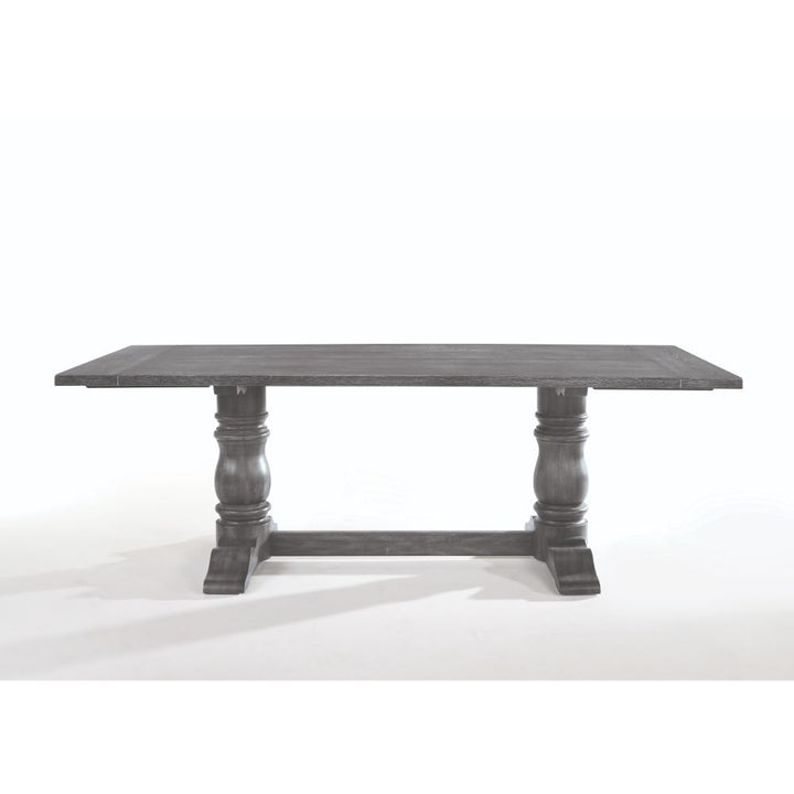 ACME Leventis Weathered Gray Dining Table Model 66180 - MONAVILLA