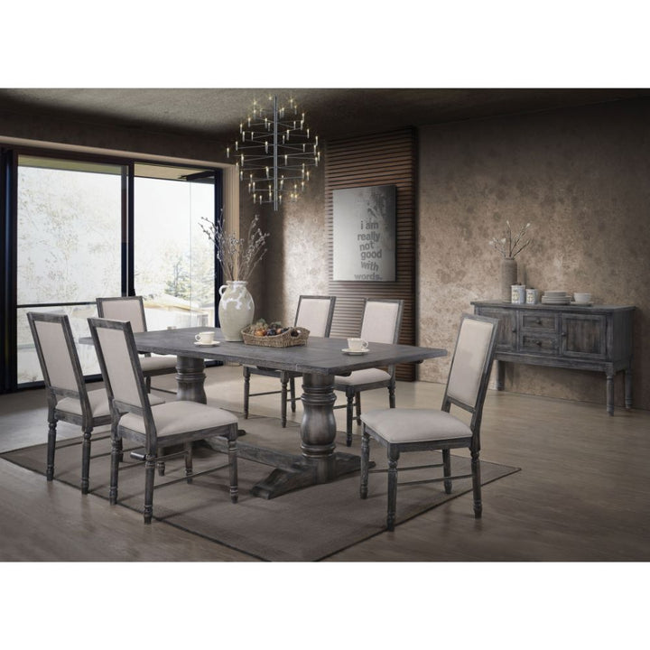 ACME Leventis Weathered Gray Dining Table Model 66180 - MONAVILLA