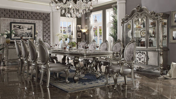 ACME Versailles Antique Platinum Dining Table Model 66820 - MONAVILLA