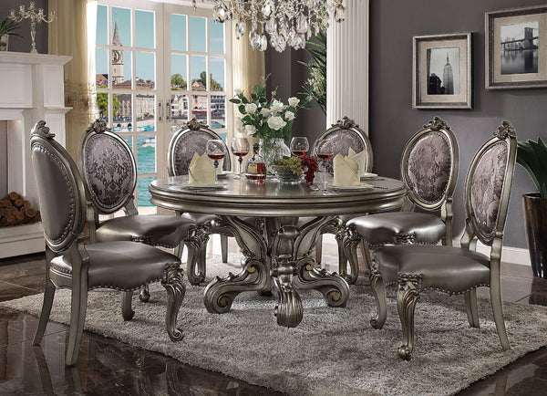 ACME Versailles Antique Platinum Dining Table Model 66840 - MONAVILLA