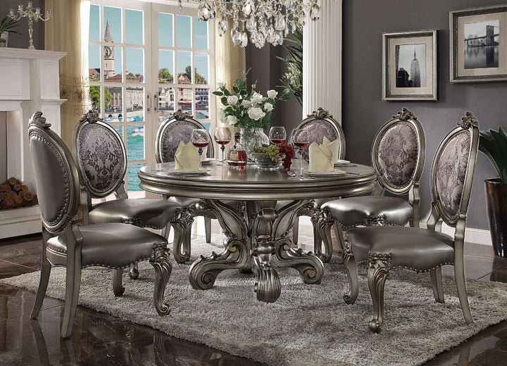 ACME Versailles Antique Platinum Dining Table Model 66840 - MONAVILLA