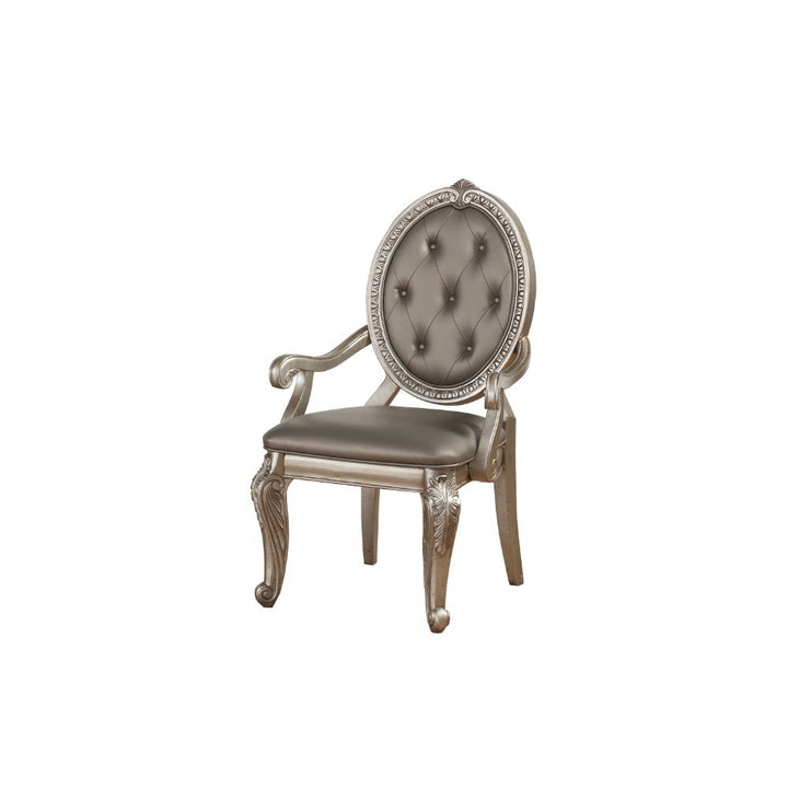 ACME Northville PU & Antique Silver Chair Model 66923 - MONAVILLA