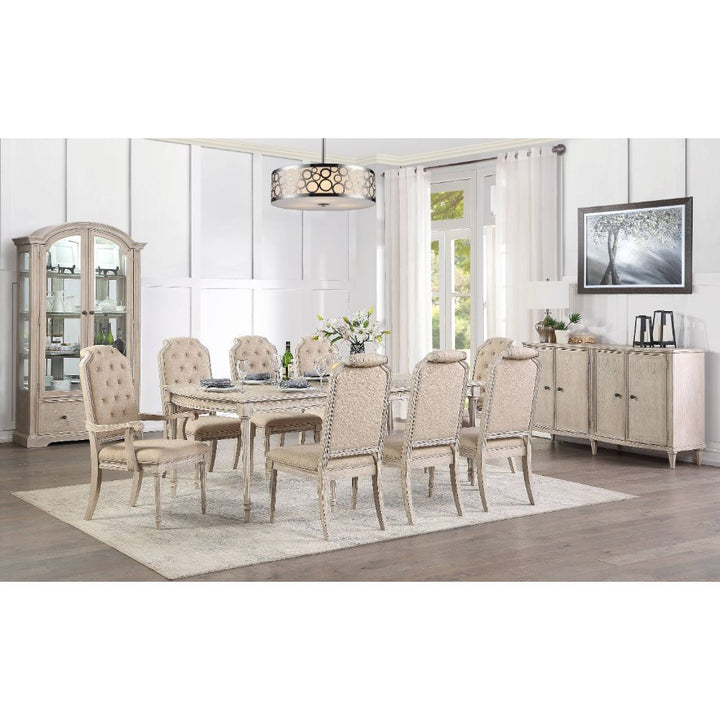 ACME Wynsor Fabric & Antique Champagne Chair Model 67533 - MONAVILLA