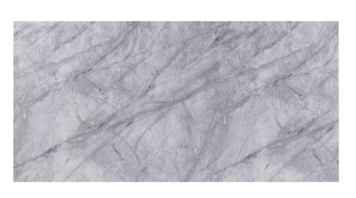 ACME Satinka Light Gray Printed Faux Marble & Mirrored Silver Finish Dining Table Model 68265 - MONAVILLA