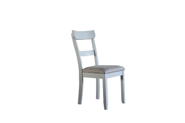 ACME House Marchese Two Tone Gray Fabric & Pearl Gray Finish Side Chair Model 68862 - MONAVILLA