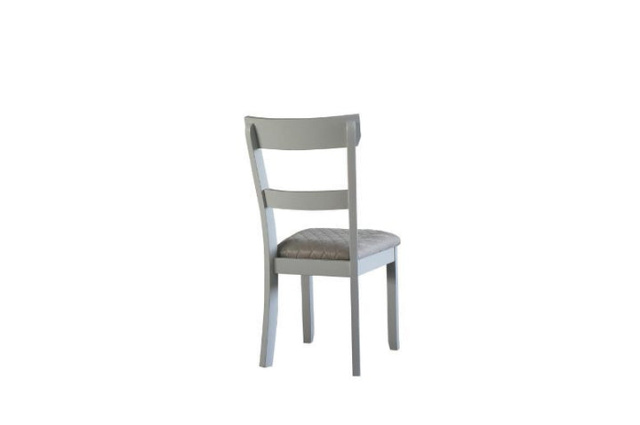 ACME House Marchese Two Tone Gray Fabric & Pearl Gray Finish Side Chair Model 68862 - MONAVILLA