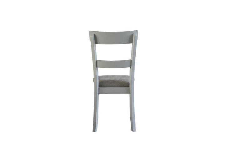 ACME House Marchese Two Tone Gray Fabric & Pearl Gray Finish Side Chair Model 68862 - MONAVILLA