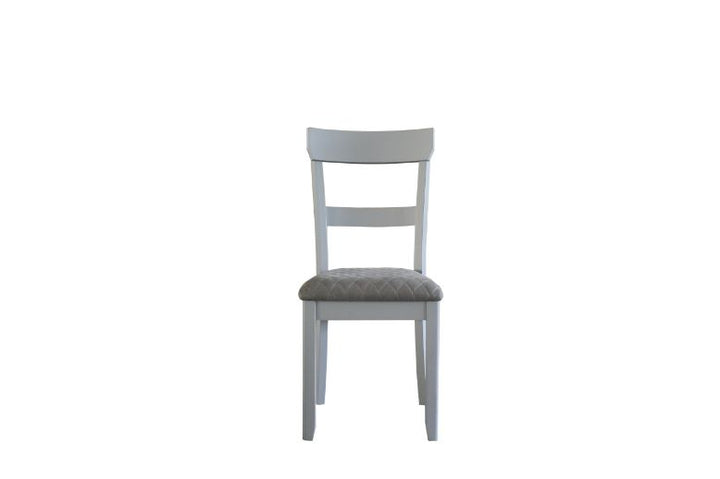 ACME House Marchese Two Tone Gray Fabric & Pearl Gray Finish Side Chair Model 68862 - MONAVILLA