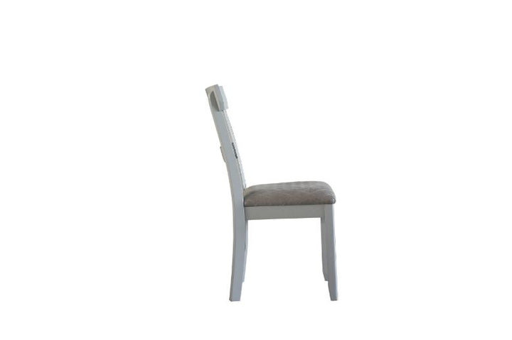 ACME House Marchese Two Tone Gray Fabric & Pearl Gray Finish Side Chair Model 68862 - MONAVILLA