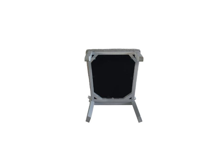ACME House Marchese Two Tone Gray Fabric & Pearl Gray Finish Side Chair Model 68862 - MONAVILLA