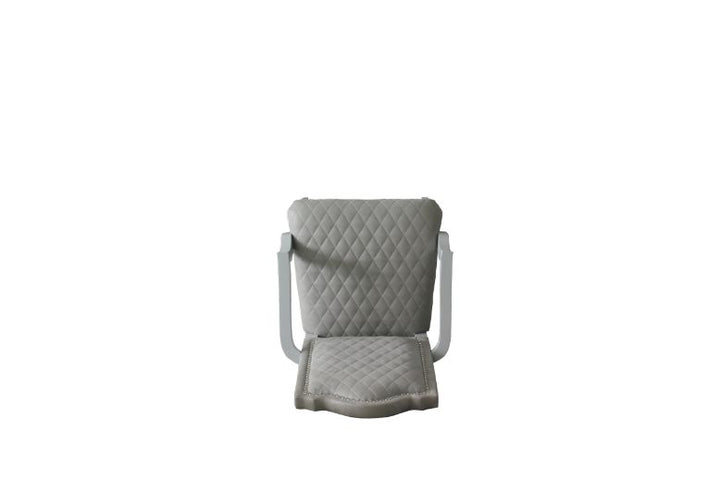 ACME House Marchese Two Tone Gray Fabric & Pearl Gray Finish Chair Model 68863 - MONAVILLA