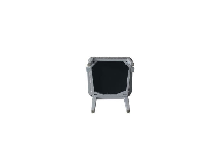 ACME House Marchese Two Tone Gray Fabric & Pearl Gray Finish Chair Model 68863 - MONAVILLA