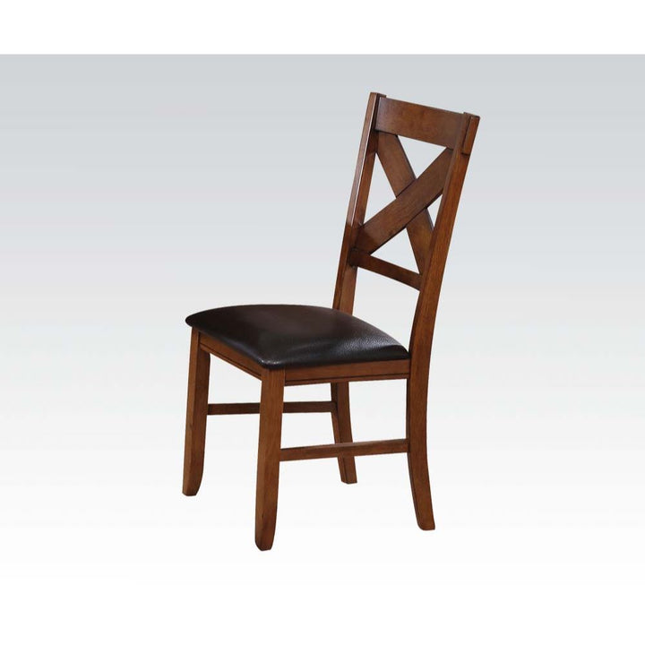 ACME Apollo Espresso PU & Walnut Side Chair Model 70003 - MONAVILLA