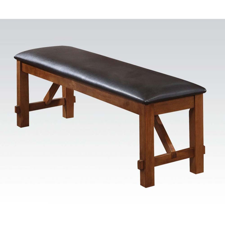 ACME Apollo Espresso PU & Walnut Bench Model 70004 - MONAVILLA