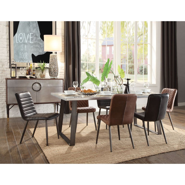 ACME Kaylia Aluminum & Gunmetal Dining Table Model 70105 - MONAVILLA