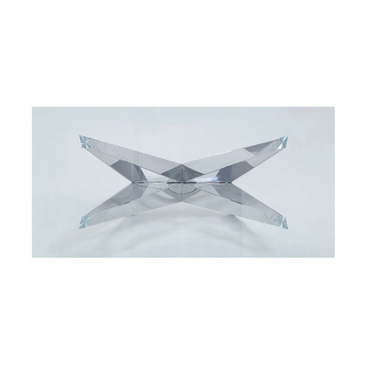 ACME Dekel Clear Glass & Stainless Steel Dining Table Model 70140 - MONAVILLA