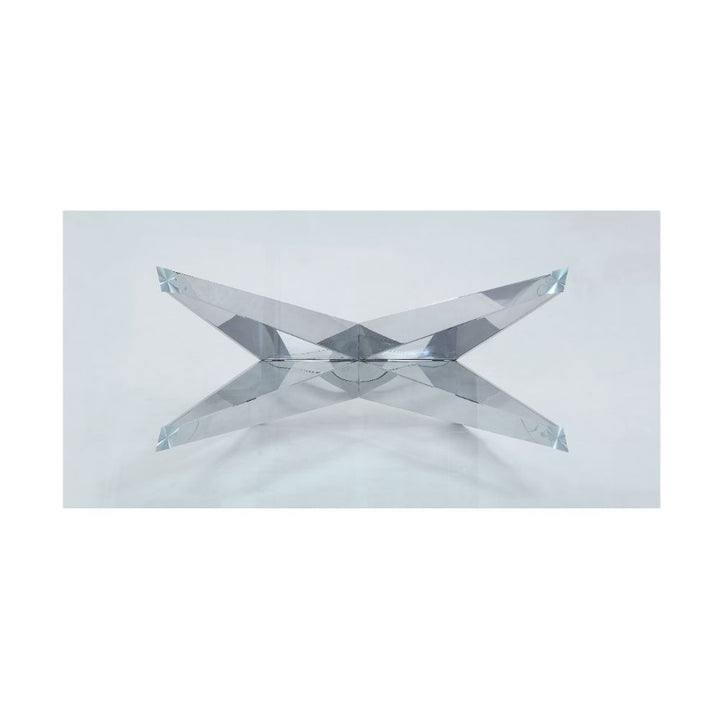 ACME Dekel Clear Glass & Stainless Steel Dining Table Model 70140 - MONAVILLA