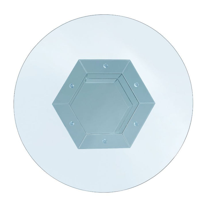 ACME Noralie Mirrored, Faux Diamonds & Clear Glass Dining Table Model 71285 - MONAVILLA