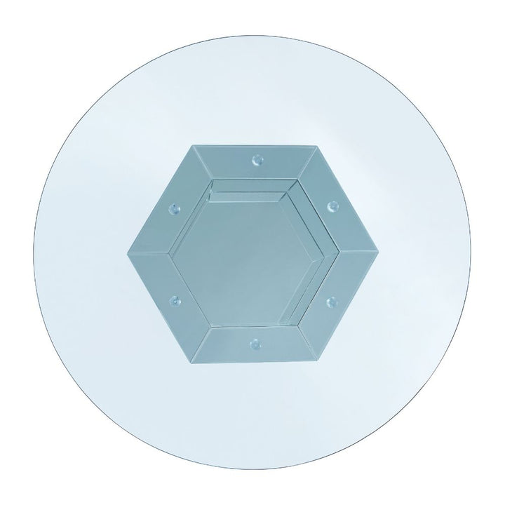 ACME Noralie Mirrored, Faux Diamonds & Clear Glass Dining Table Model 71285 - MONAVILLA