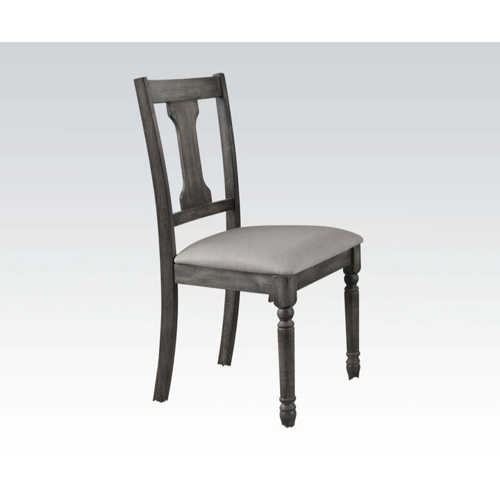 ACME Wallace Tan Linen & Weathered Gray Side Chair Model 71437 - MONAVILLA