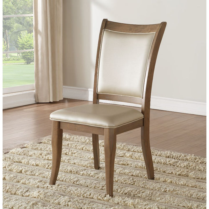 ACME Harald Beige PU & Gray Oak Side Chair Model 71767 - MONAVILLA