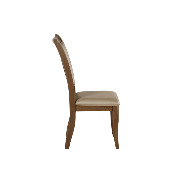 ACME Harald Beige PU & Gray Oak Side Chair Model 71767 - MONAVILLA