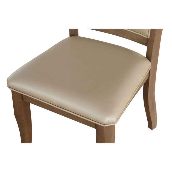 ACME Harald Beige PU & Gray Oak Side Chair Model 71767 - MONAVILLA