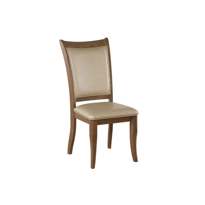 ACME Harald Beige PU & Gray Oak Side Chair Model 71767 - MONAVILLA