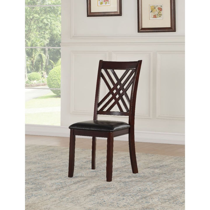 ACME Katrien Black PU & Espresso Side Chair Model 71857 - MONAVILLA
