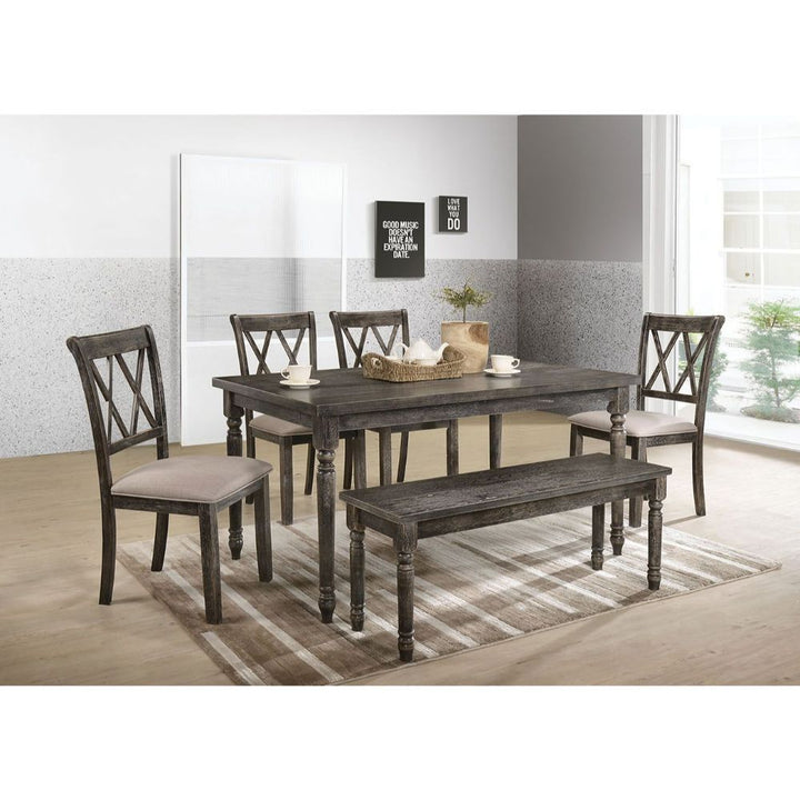 ACME Claudia II Fabric & Weathered Gray Side Chair Model 71882 - MONAVILLA