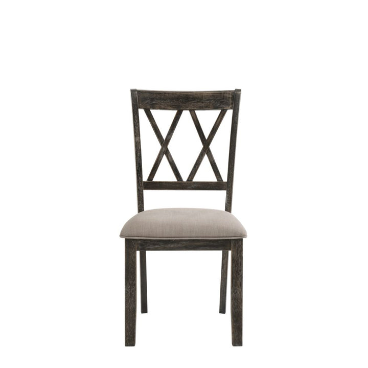 ACME Claudia II Fabric & Weathered Gray Side Chair Model 71882 - MONAVILLA