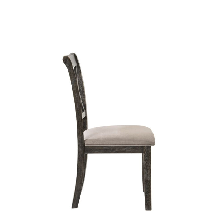 ACME Claudia II Fabric & Weathered Gray Side Chair Model 71882 - MONAVILLA