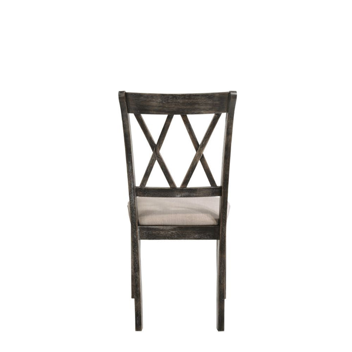 ACME Claudia II Fabric & Weathered Gray Side Chair Model 71882 - MONAVILLA