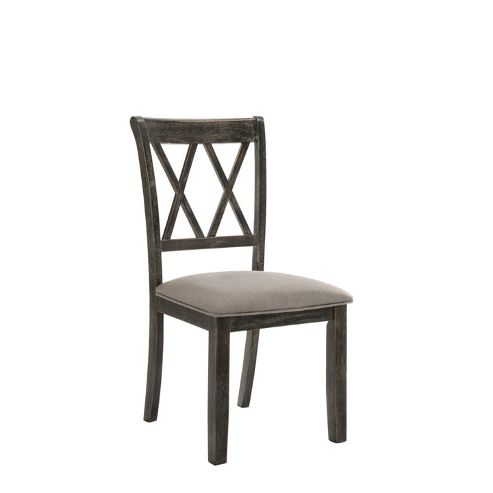 ACME Claudia II Fabric & Weathered Gray Side Chair Model 71882 - MONAVILLA