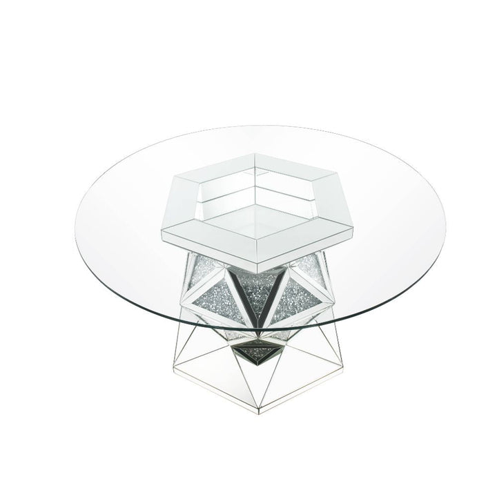 ACME Noralie Mirrored & Faux Diamonds Dining Table Model 72145 - MONAVILLA