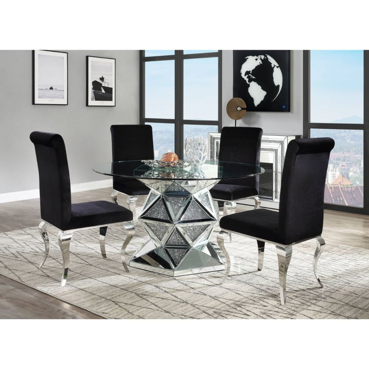 ACME Noralie Mirrored & Faux Diamonds Dining Table Model 72145 - MONAVILLA