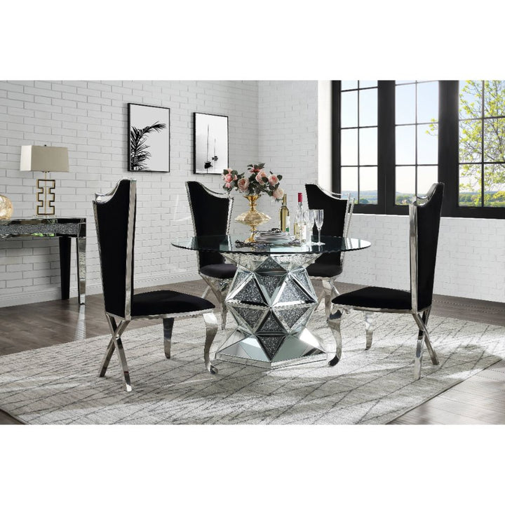 ACME Noralie Mirrored & Faux Diamonds Dining Table Model 72145 - MONAVILLA
