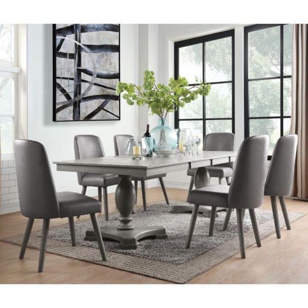 ACME Waylon Gray PU & Gray Oak Side Chair Model 72202 - MONAVILLA