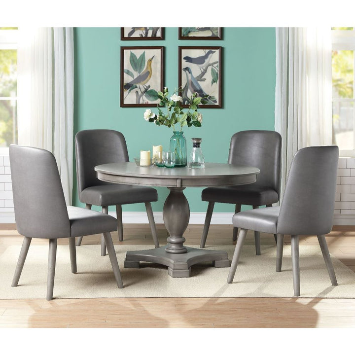 ACME Waylon Gray PU & Gray Oak Side Chair Model 72202 - MONAVILLA