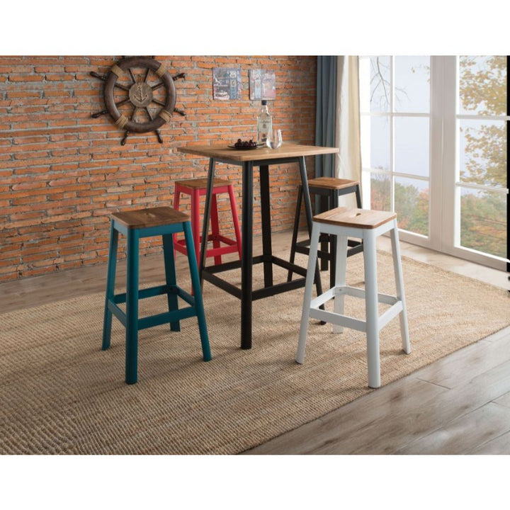 ACME Jacotte Natural & White Bar Stool Model 72331 - MONAVILLA